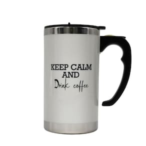 Caneca Mixer Misturadora Inox 450 ml Com Tampa A Pilha Cor:Branco