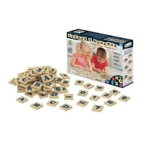Jogo Educativo Letras E Números - 80 Peças Em Madeira