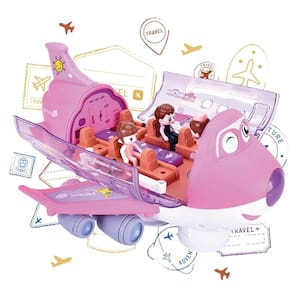 Brinquedo Educativo Rosa Feminino Infantil Avião Musical