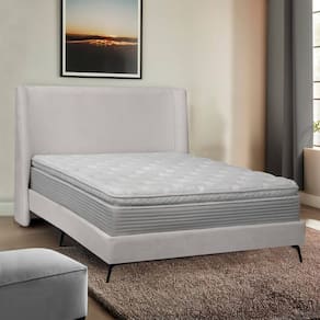 Kit Cabeceira e Base Cama Box Orgânica Montreal 199x219cm King Size Bouclê - SOFA STORE