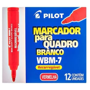 Caixa De Pincel Marcador Para Quadro Branco Recarregável Wbm-7 12 Unidades Vermelho - Pilot