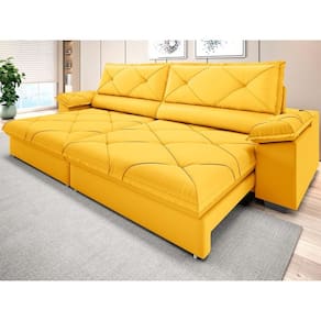 Sofá com Carregador USB e Molas no Assento Retrátil Reclinável Nice 2,10m Velosuede - NETSOFAS