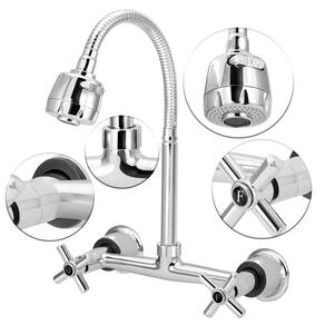Torneira Misturador P/Cozinha De Parede Luxo Gourmet Cr 1/4V