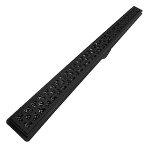 Ralo Linear Preto Fosco Dubai Alumínio 5cm x 90cm Banheiro com Telas