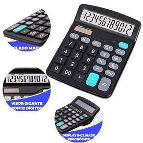 Calculadora De Mesa Escritório 12 Dígitos Comercial Display