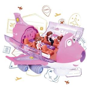 Brinquedo Rosa Infantil Feminino Avião Educativo Musical