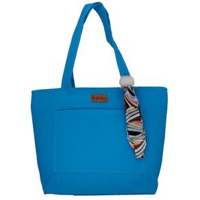 Bolsa Lulu com Lenço-Pompom Azul Turquesa - Fábio Maltez