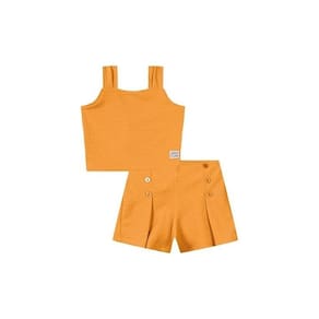 Conjunto Curto Lilica Ripilica Regata Short Connect Laranja