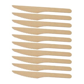 Faca De Madeira Biodegradável Para Refeição 16Cm 50U Kit 10
