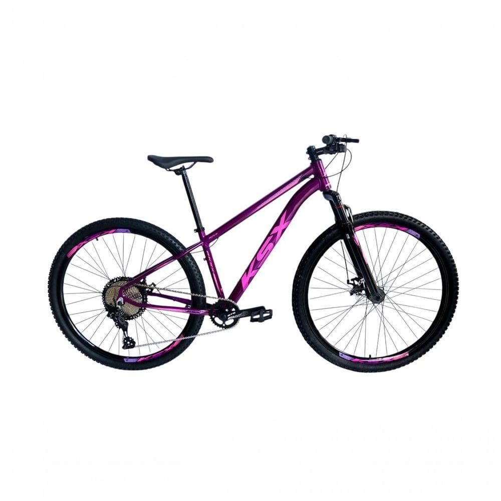 Bicicleta Aro 29 Ksx Sd7 12v Garfo Com Trava K7 11/50 Freios Hidráulicos Kit 1x12 - Roxo/rosa Tam. 17