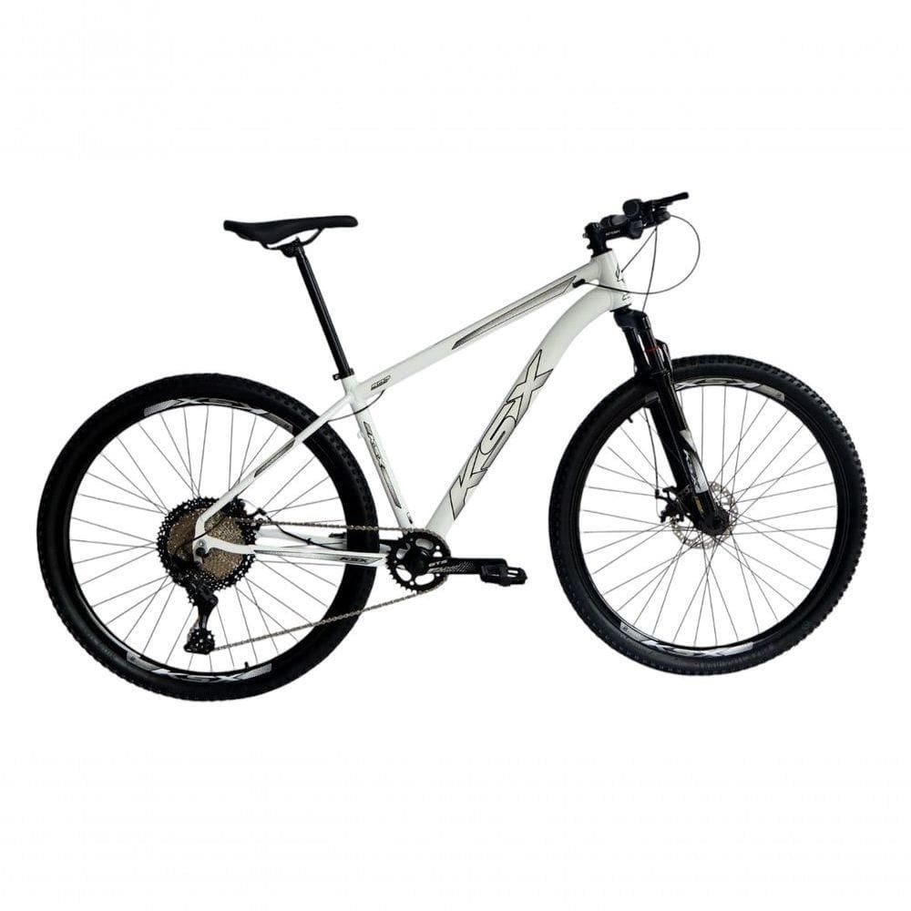 Bicicleta Aro 29 Ksx Sd7 12v Garfo Com Trava K7 11/50 Freios Hidráulicos Kit 1x12 - Branco/prata Tam. 19