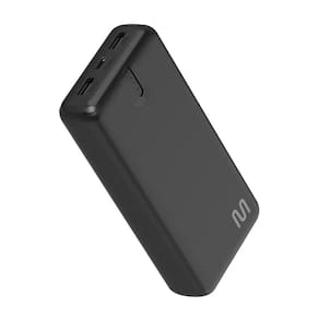 Carregador USB Portátil 20000mAh com Luz Indicadora de Bateria, Preto, CB174, MULTI