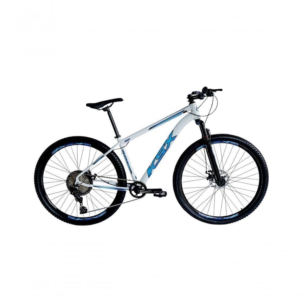 Bicicleta Aro 29 Ksx Sd7 12v Garfo Com Trava K7 11/50 Freios Hidráulicos Kit 1x12 - Branco/azul Tam. 19