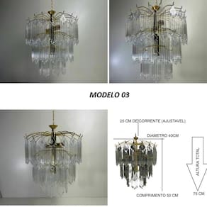 Lustre Pendente De Cristal Vidro Para Sala/Quarto