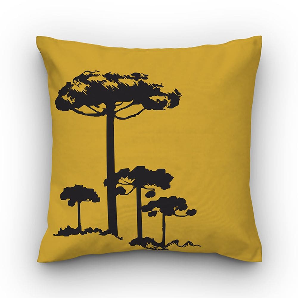 Capa de almofada VivaIN mostarda Pinheiro Preto