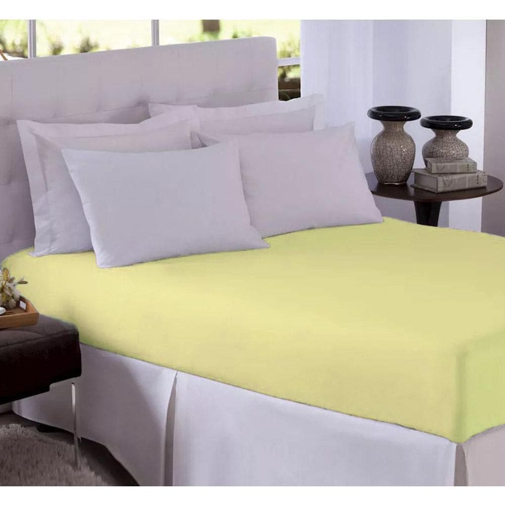 Lençol Avulso King Elástico Algodão Premium Perola