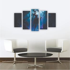 Quadro Mosaico Decoração Nerd Gamer 5 Peças Mdf Mod 21