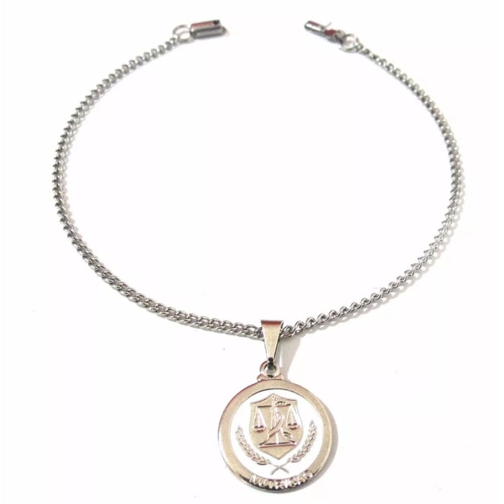 Pulseira Aço Inox Nutrição Nutricionista Detalhe Branco