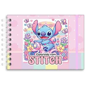 Livro De Colorir Stitch Capa Dura 50 Folhas 180G