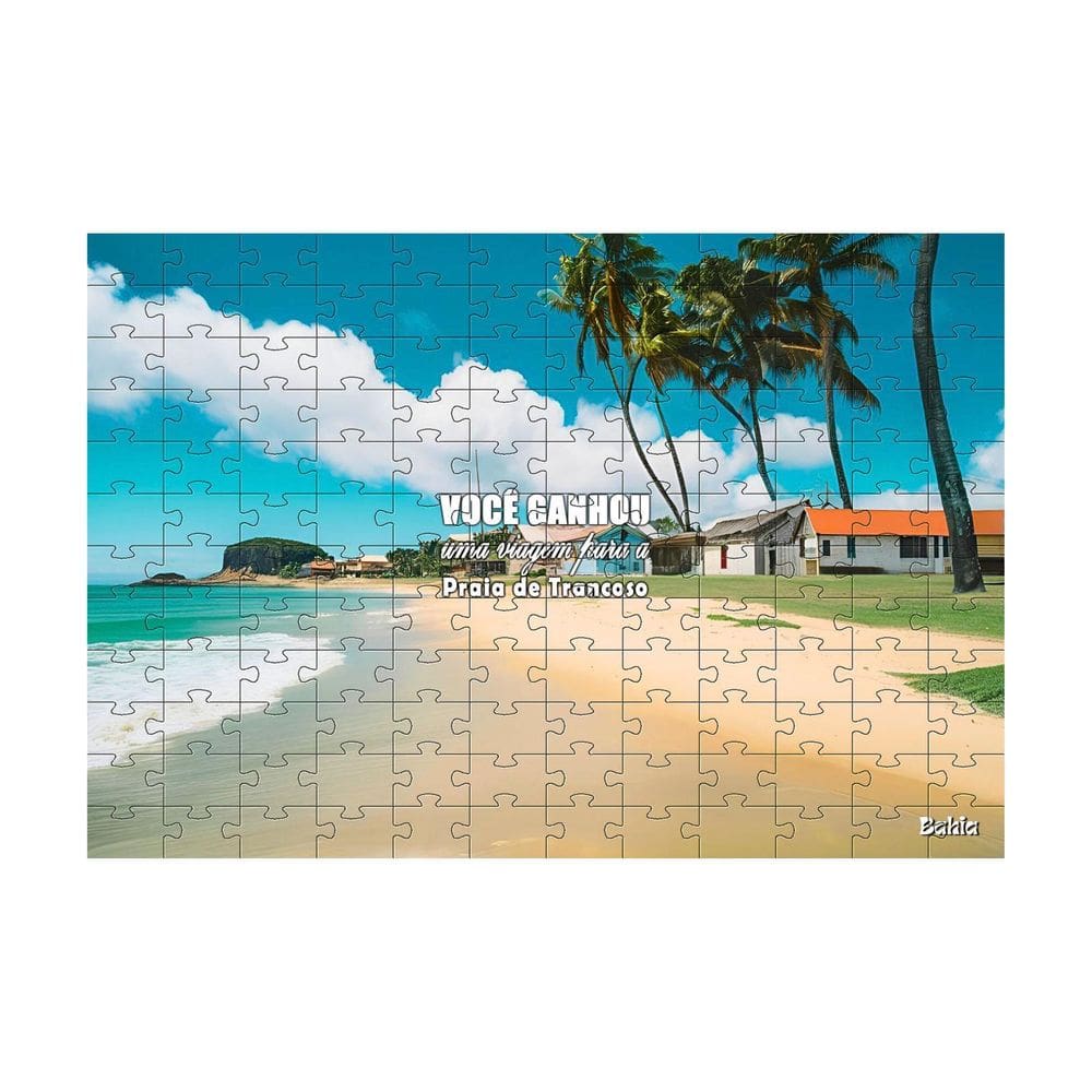Quebra-Cabeça Viagens Para Presentear Trancoso 40 Peças Mdf