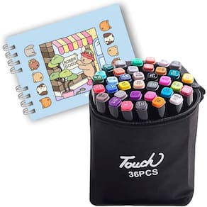 Livro De Colorir Bobbie Goods + Canetas Canetinha 36 Cores