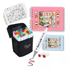 Kit Caderno + Canetinhas Bobbie Goods Ponta Dupla 24 - Rosa