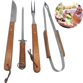 Kit Churrasco 4 Peças Ideal Para Presente Dia Dos Pais