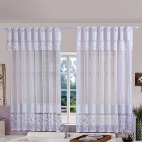 Cortina Renda Bella Janela 2,20m x 1,25m Branca