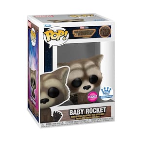 Boneco de vinil Funko Pop! Baby Rocket Flocked Guardião da Galáxia Volume 3 #1208