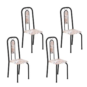 Cadeiras para Sala de Jantar 4 Unidades Lívia Botanic Bege / Preto