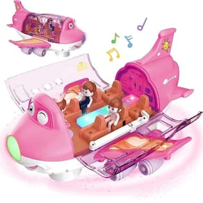 Brinquedo Educativo Rosa Feminino Avião Infantil Musical