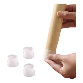 Kit 32 Protetores Pés Cadeiras Mesas Silicone - Branco