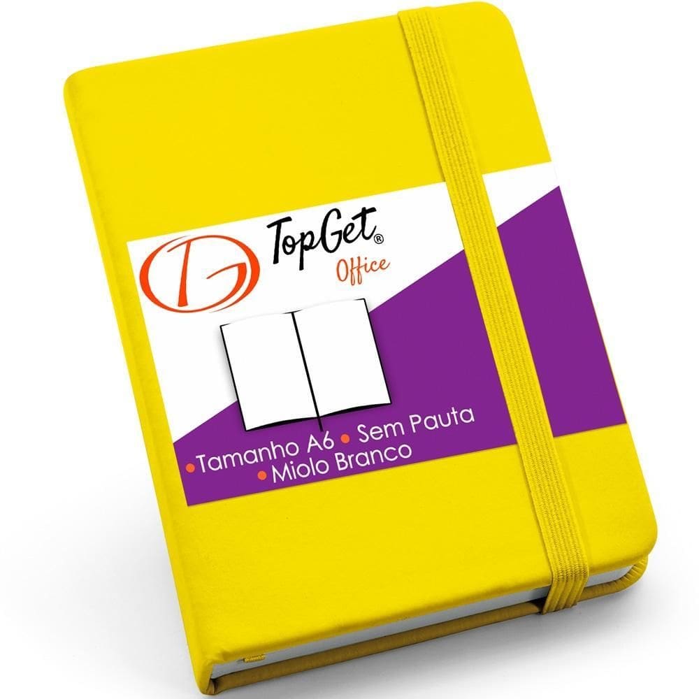 Caderneta 9X14Cm 80 Folhas Sem Pauta Kind Topget - Amarelo