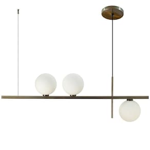 Pendente Lustre Sala Jantar Jabuticaba 3 Globos 12Cm Bronze