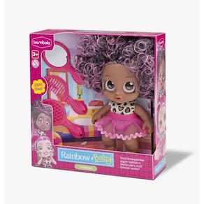 Boneca Rainbow Baby Fashion Negra 859 - Bambola