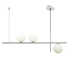 Pendente Lustre Jabuticaba Sala Jantar 3 Globos 12Cm Prata