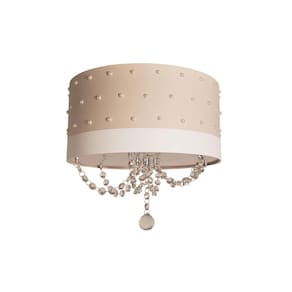Luminária Infantil Quarto Menina Pérolas Cristal 30X15 Caqui