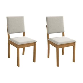Cadeira Sala de Jantar Luna 2CAD160 Madeirado Kit 2 Un Canela/Linho Bege Caqui - Kappesberg