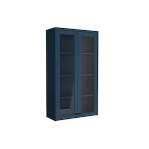 Armário Aéreo p/ Cozinha Évora PH 3129 c/ 2 Portas c/ Vidro 80cm Azul - Herval