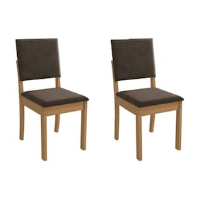 Cadeira Sala de Jantar Luna 2CAD160 Madeirado Kit 2 Un Canela/Suede Capuccino - Kappesberg