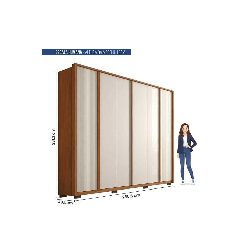 Guarda Roupa Casal 6 Portas (2 c/ | Casas Bahia