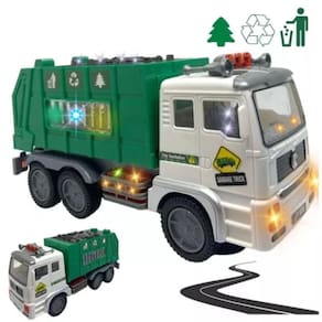 Brinquedo Caminhão Coleta Lixo Educativo Infantil Luzes E