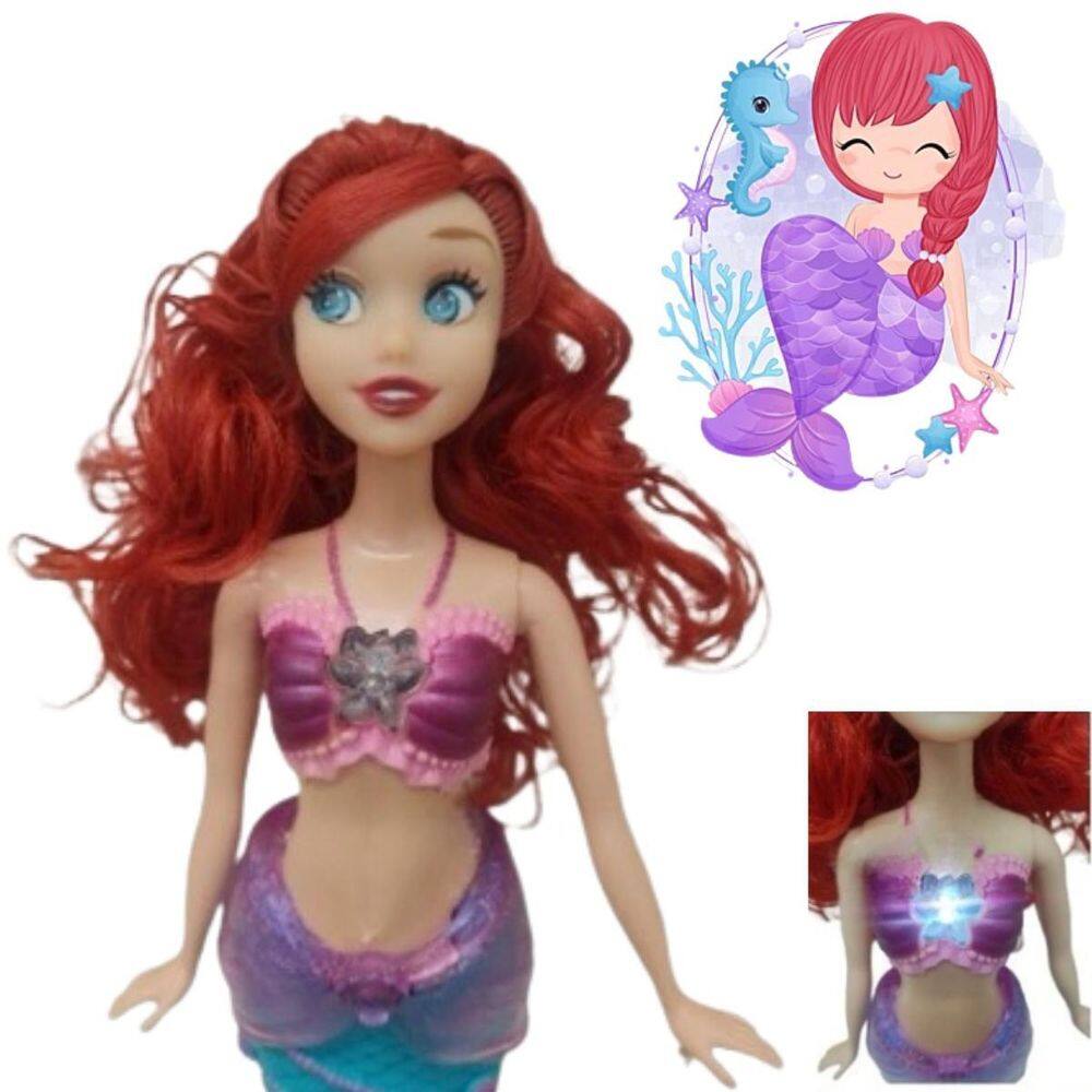 Boneca Sereia Menina Música Pelúcia Criança Presente