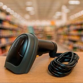 Leitor Código Com Fio Scanner Para Estoque E Varejo