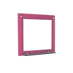 Espelho Para Banheiro Com Prateleira 40Cm Rosa