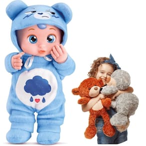 Brinquedo Ursinho Carinhoso Azul Sua Filha Presente Dia Das