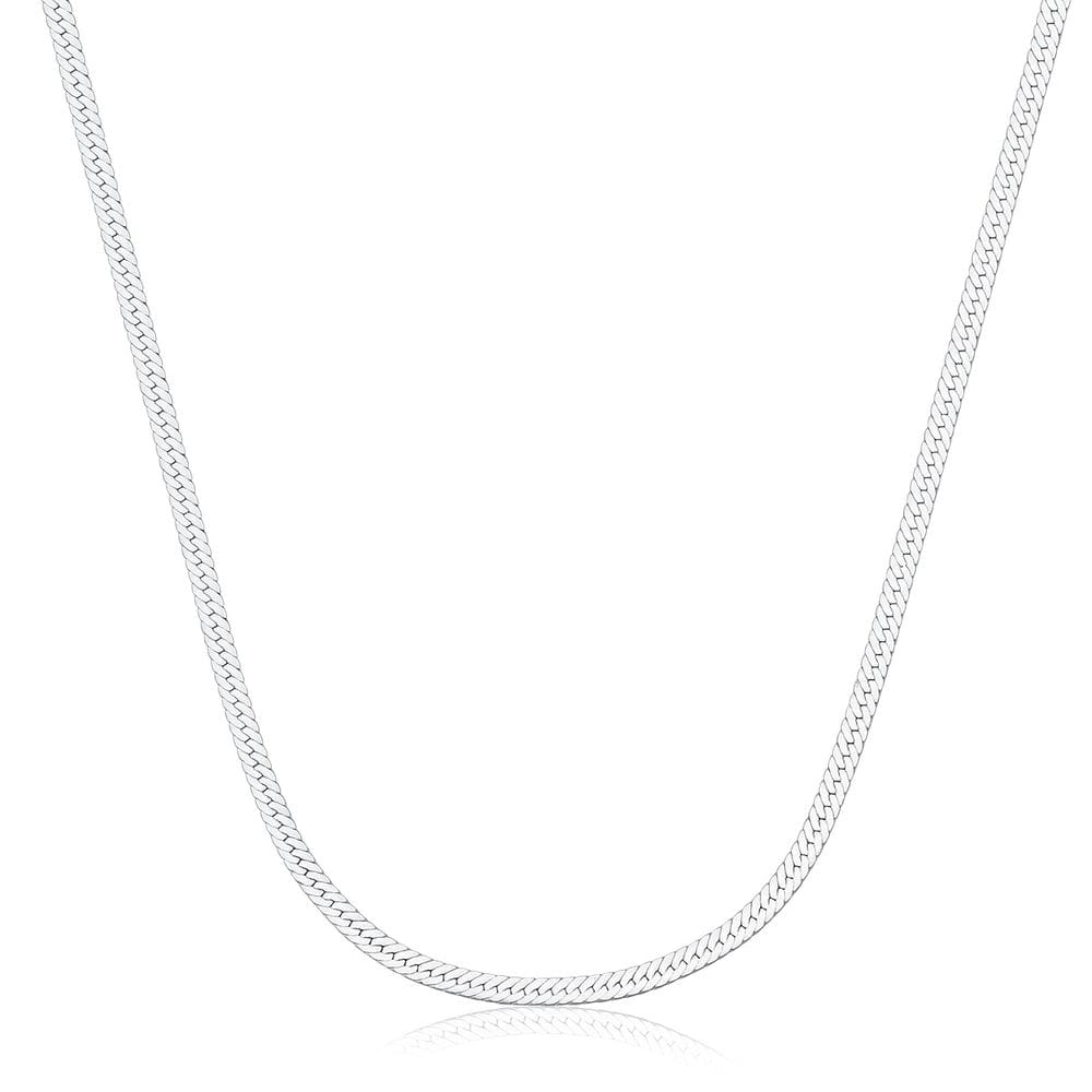 Colar Corrente Laminada 40cm De Prata 925