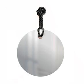 Espelho Decorativo Tie Alça Naval Preta 50 Cm Redondo