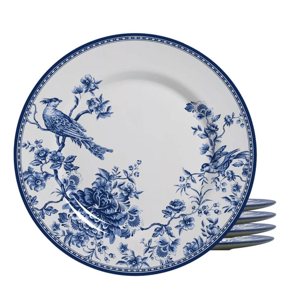 Jogo De 4 Pratos Raso Cerâmica 29Cm Chinese Garden Alleanza