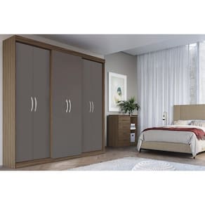 Guarda Roupa Casal 6 Portas e 2 Gavetas PH 1675 Nogueira - Herval